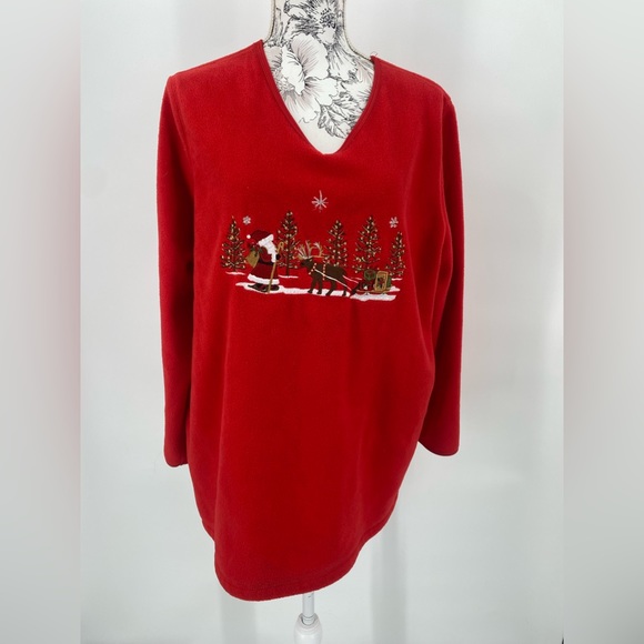 White Stag Sweaters - White Stag‎ women’s v neck Christmas holiday sweater, size 16W